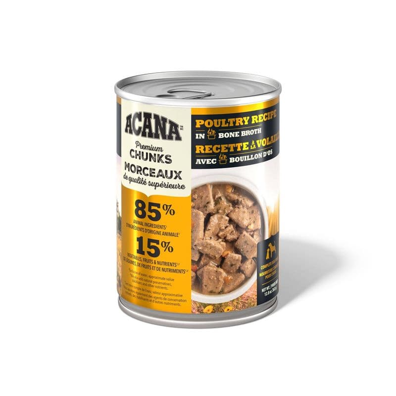 Acana Premium Chunks Wet Dog Food Poultry Recipe in Bone Broth 363 g
