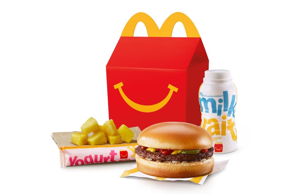 Happy Meal Hamburger with Pineapple Chunks [330-440 Cals]