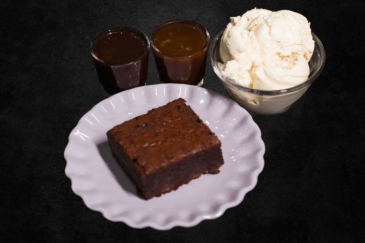 Hot Brownie with Vanilla Ice Cream