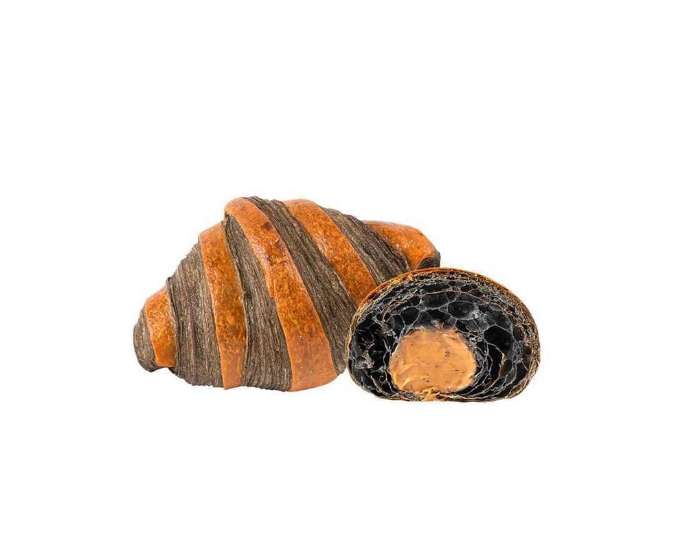 Charcoal Thai Milk Tea Custard Croissant