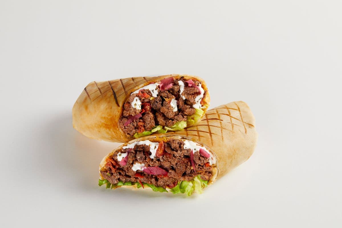 Beef Shawarma Wrap with Canned Pop