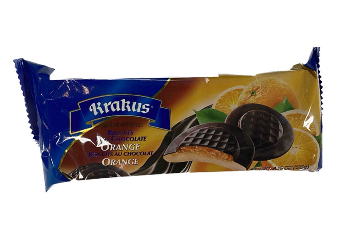 Out of stock Krakus Biscuits with Chocolate Orange (135g) (100 Cal)