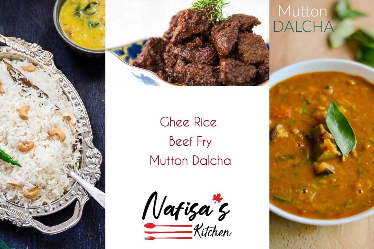Ghee Rice, Beef Fry, Mutton Dalcha (1 Serving)