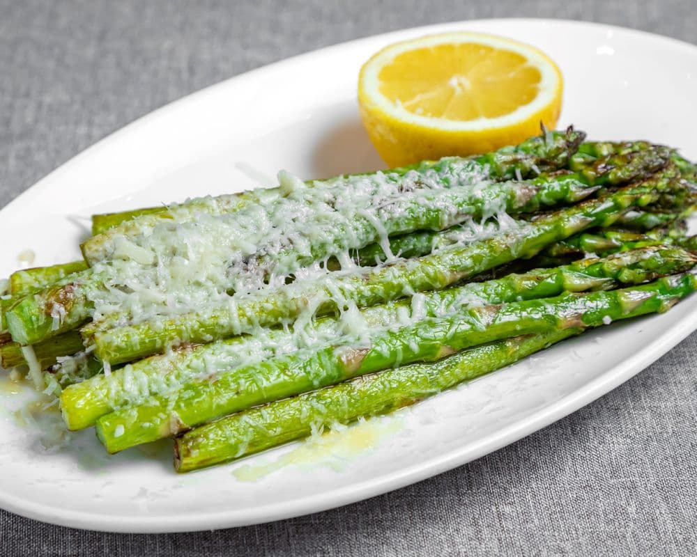 Charred Lemon Parmesan Asparagus