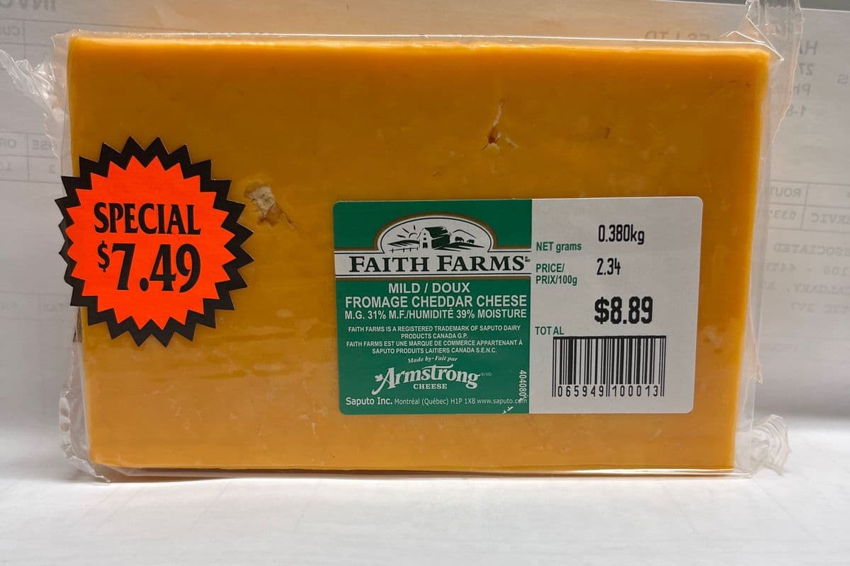 Faith Farms Mild Cheddar cheese