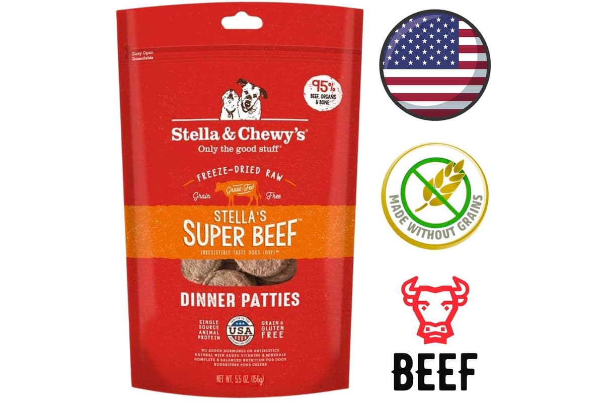 Stella & Chewy's - Stella's Super Beef Dinner Patties Freeze Dried Raw Dog Food - 5.5 Oz