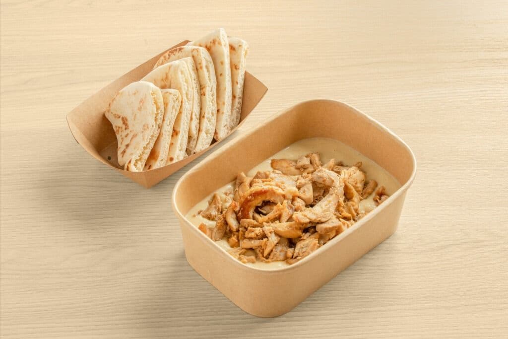 Hummus Velouté with Chicken Shawarma