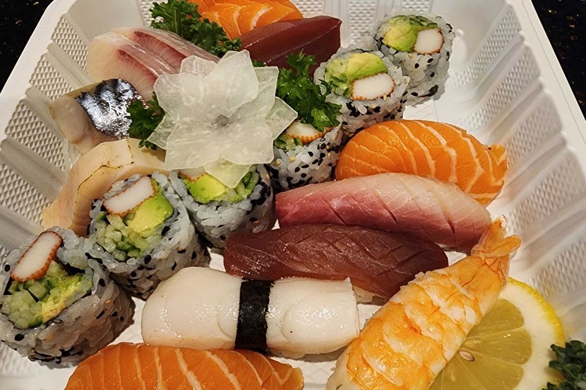 SD3 Sashimi (6 pcs), Nigiri (6 pcs), and California Roll (6 pcs)