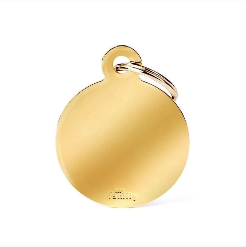 MyFamily Golden Round Brass Engraved Tag