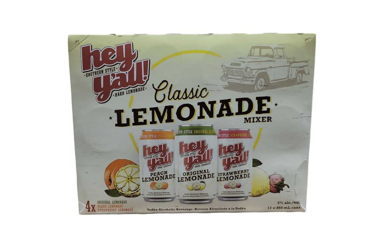 Hey Y'all Lemonade Mixer Pack (12 x 355ml Cans)