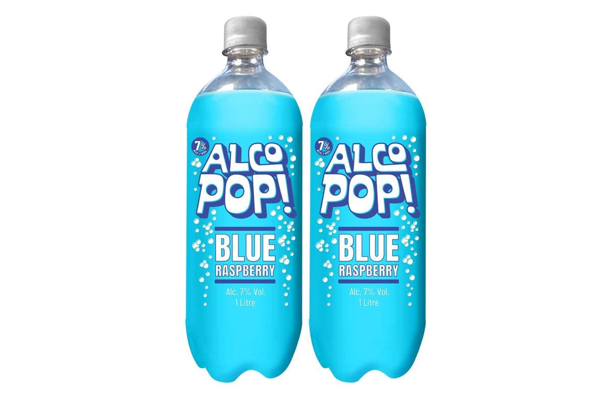 PAIR - 2 x 1L AlcoPop Blue Raspberry (7% ABV) (2 x 1L)