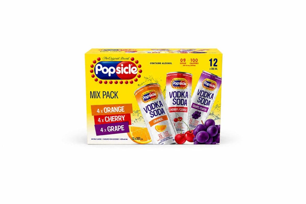 Popsicle Vodka Soda Mix Pack (12 x 355ml Cans)