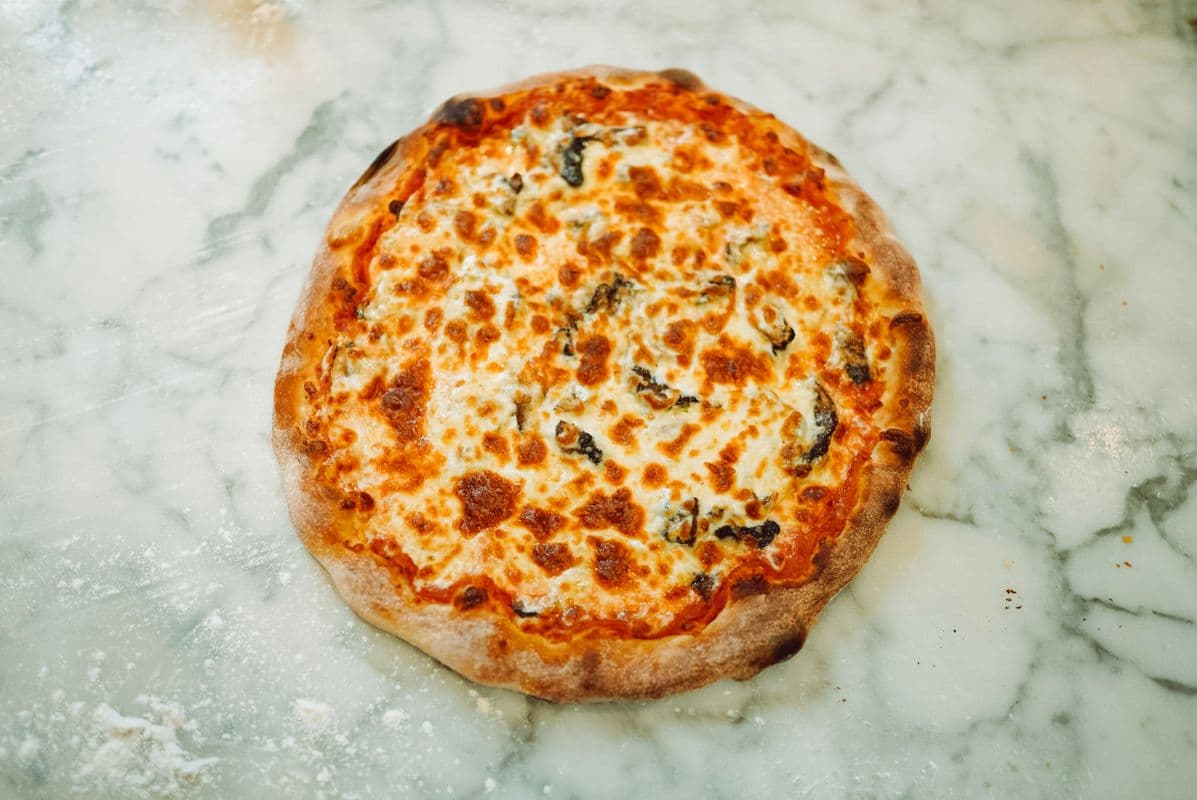 Roasted Wild Mushroom and Provolone Pizza