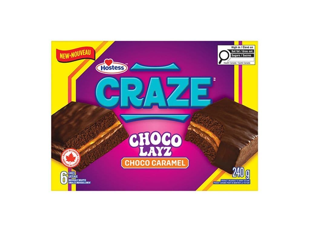 Hostess Craze Choco Layz Choco Caramel Snack Cakes 6 Pack 240g Chocolate