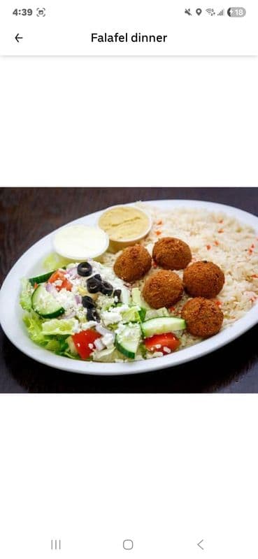 Two Pieces Falafel Dinner