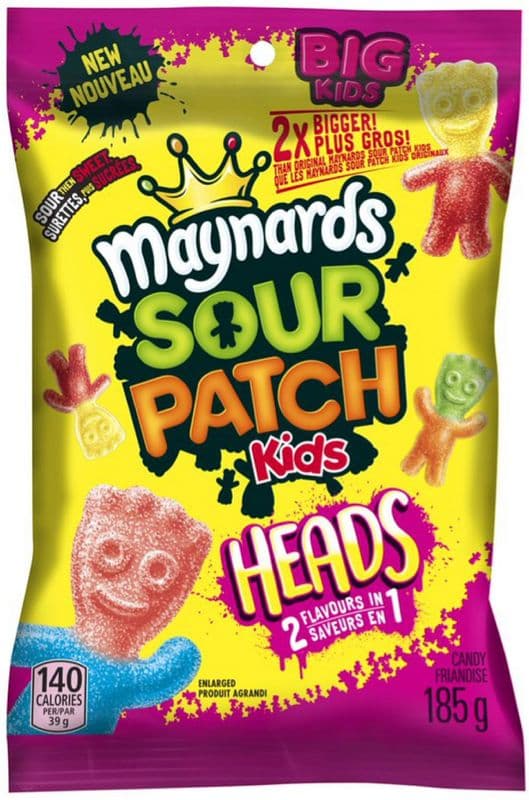 Maynards Sour Patch Kids Heads 2 in 1 (154 gm)