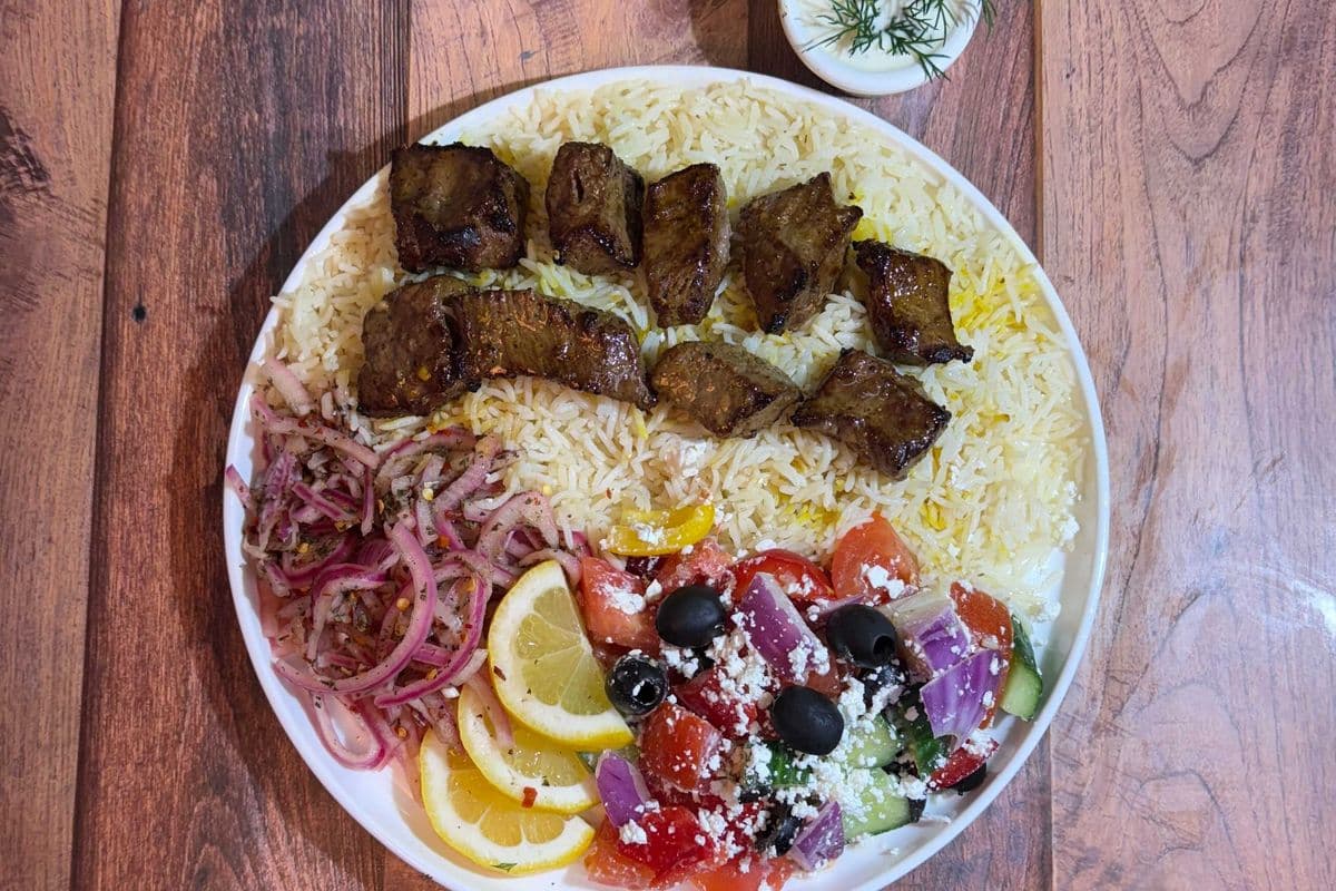 Beef Steak Kebab Plate#18
