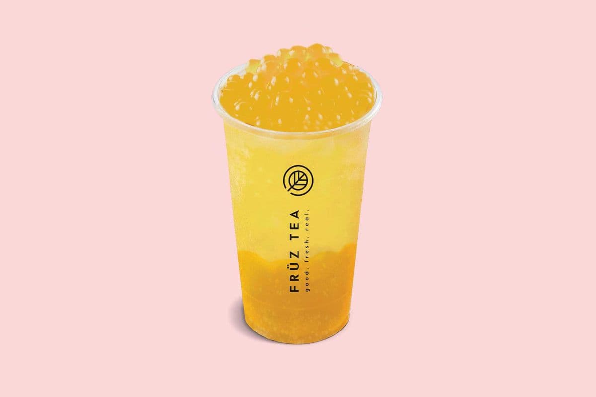 Pineapple Soda with Mango Popping Boba (370 Cals)