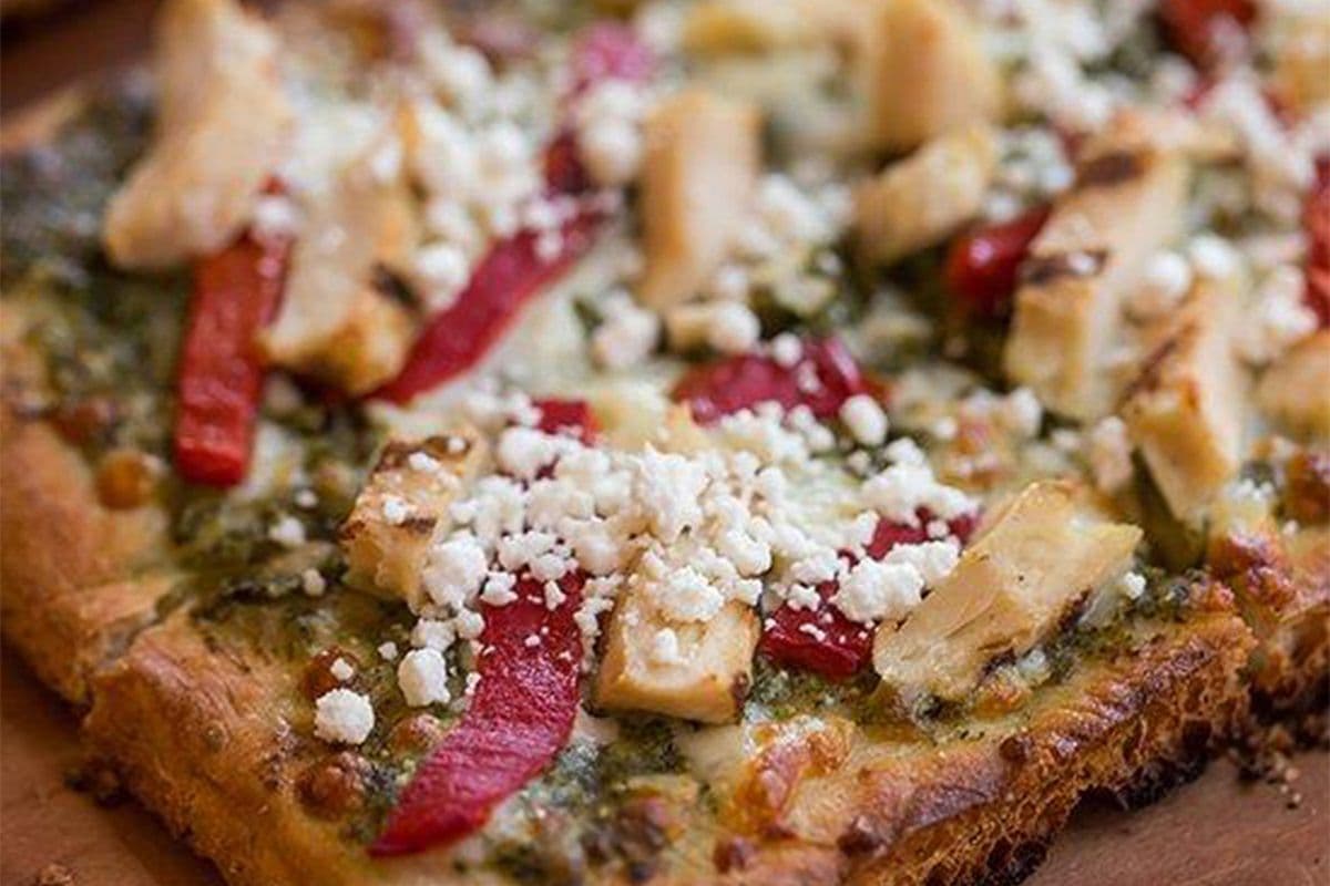 Share Chicken and Goat Cheese Pizza