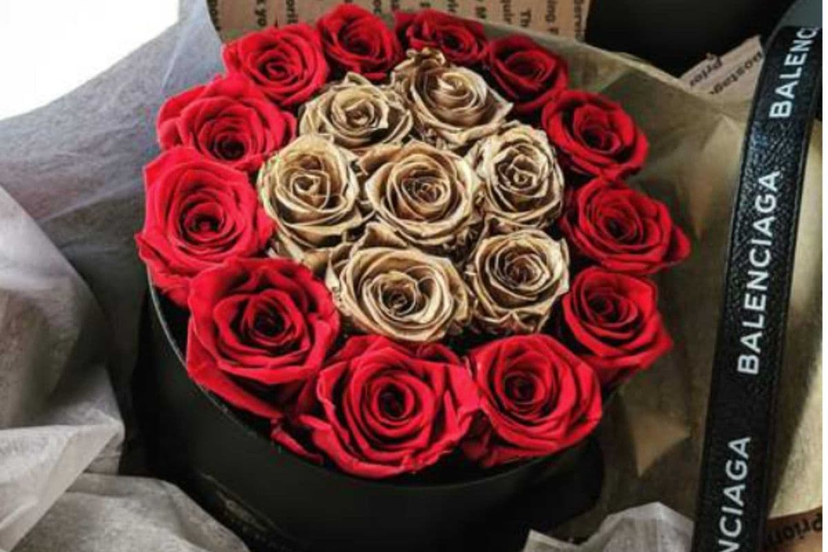 Elegance in Classic Rose Bucket