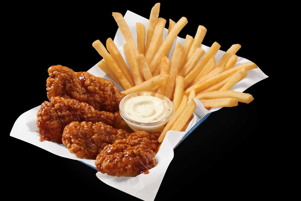 Honey BBQ Glazed Sauced & Tossed Chicken Strip Basket Combo
