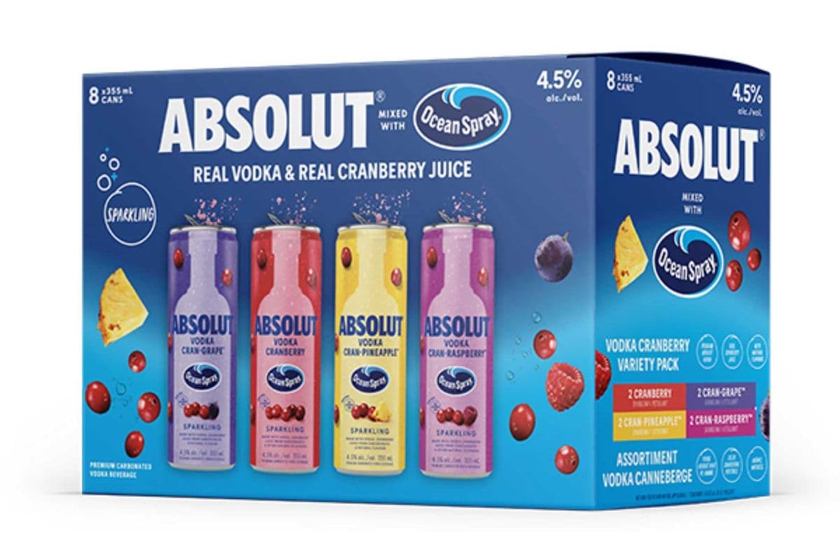 ABSOLUT X OCEAN SPRAY VARIETY PACK (1 x 8x355 ML)