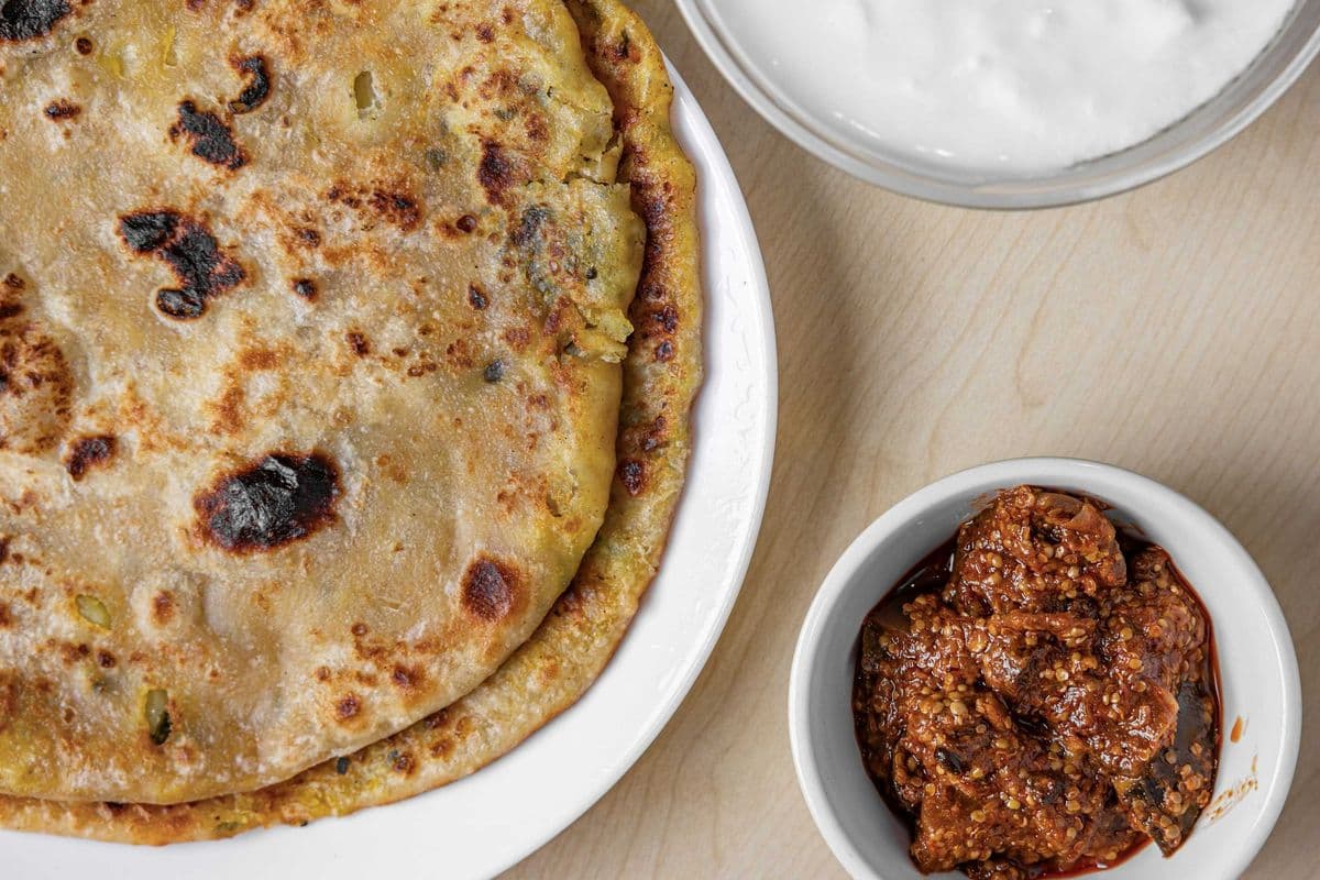 Paneer Paratha Plate