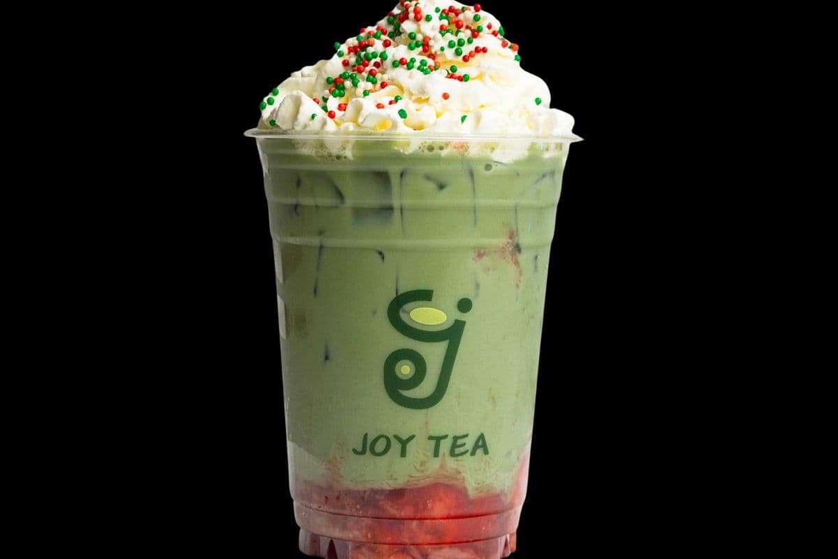 Strawberry & Coconut Matcha latte