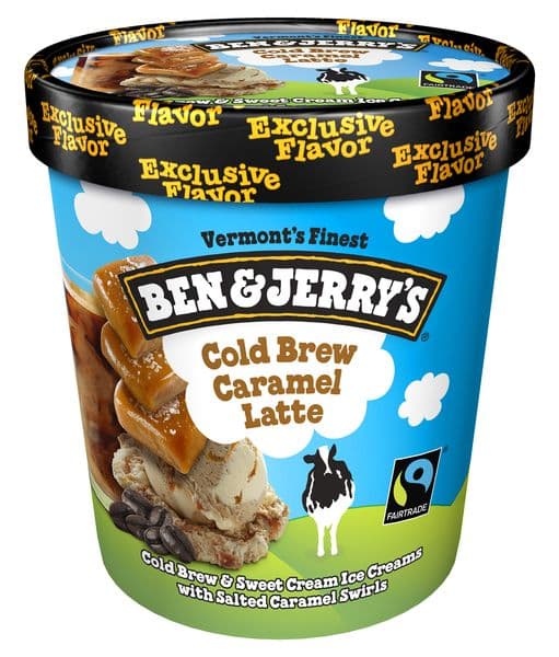 Ben & Jerry Latte au Caramel Infuse a Froid 473ml/ Ben & Jerry Cold Brew Caramel Latte 473ml