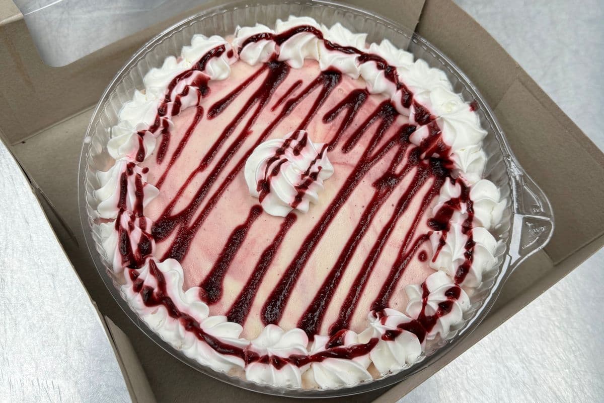 Raspberry Cheesecake Ice Cream Cake