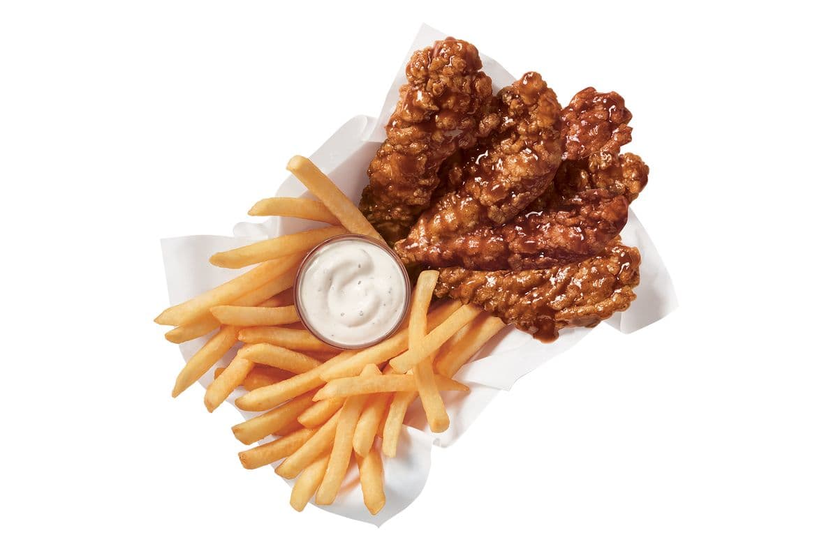 Six-Piece Honey BBQ Glazed Sauced and Tossed Chicken Strip Basket