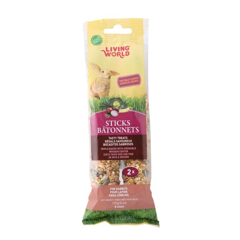 Living World Rabbit Sticks - Vegetable Flavour - 112 g (4 oz) - 2-pack
