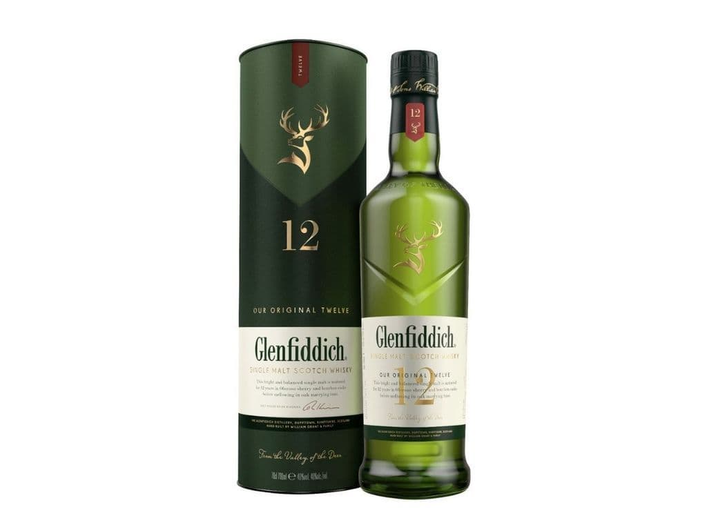 Glenfiddich 12 Year Old Single Malt Scotch Whiskey, 750ml bottle Spirit (Scotch Whiskey)(40% ABV)