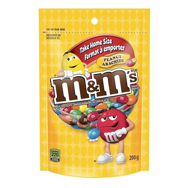 M&M's Peanut Chocolate Stand Up Pouch (165 g)