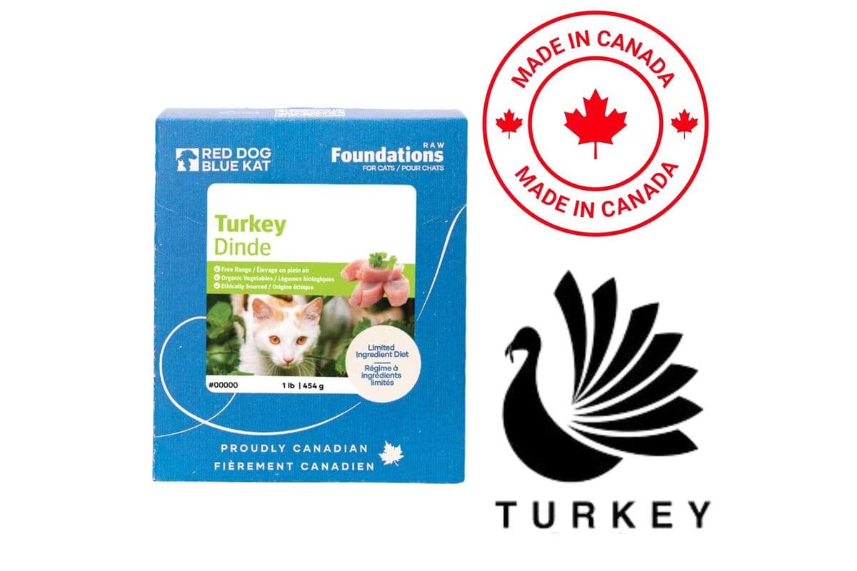 Red Dog Blue Kat - Foundations Turkey Raw Cat Food - 1 lb
