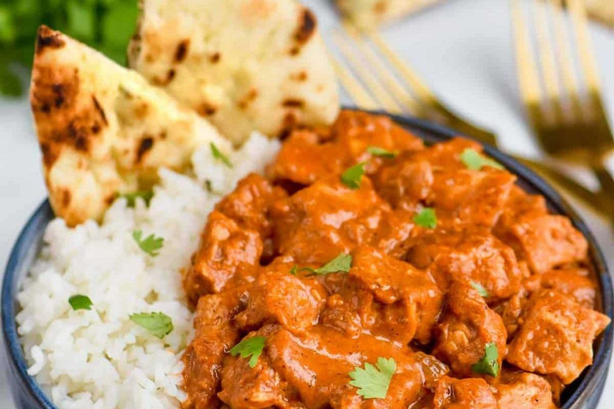 Butter Chicken Free 1 Butter Naan & Half Rice