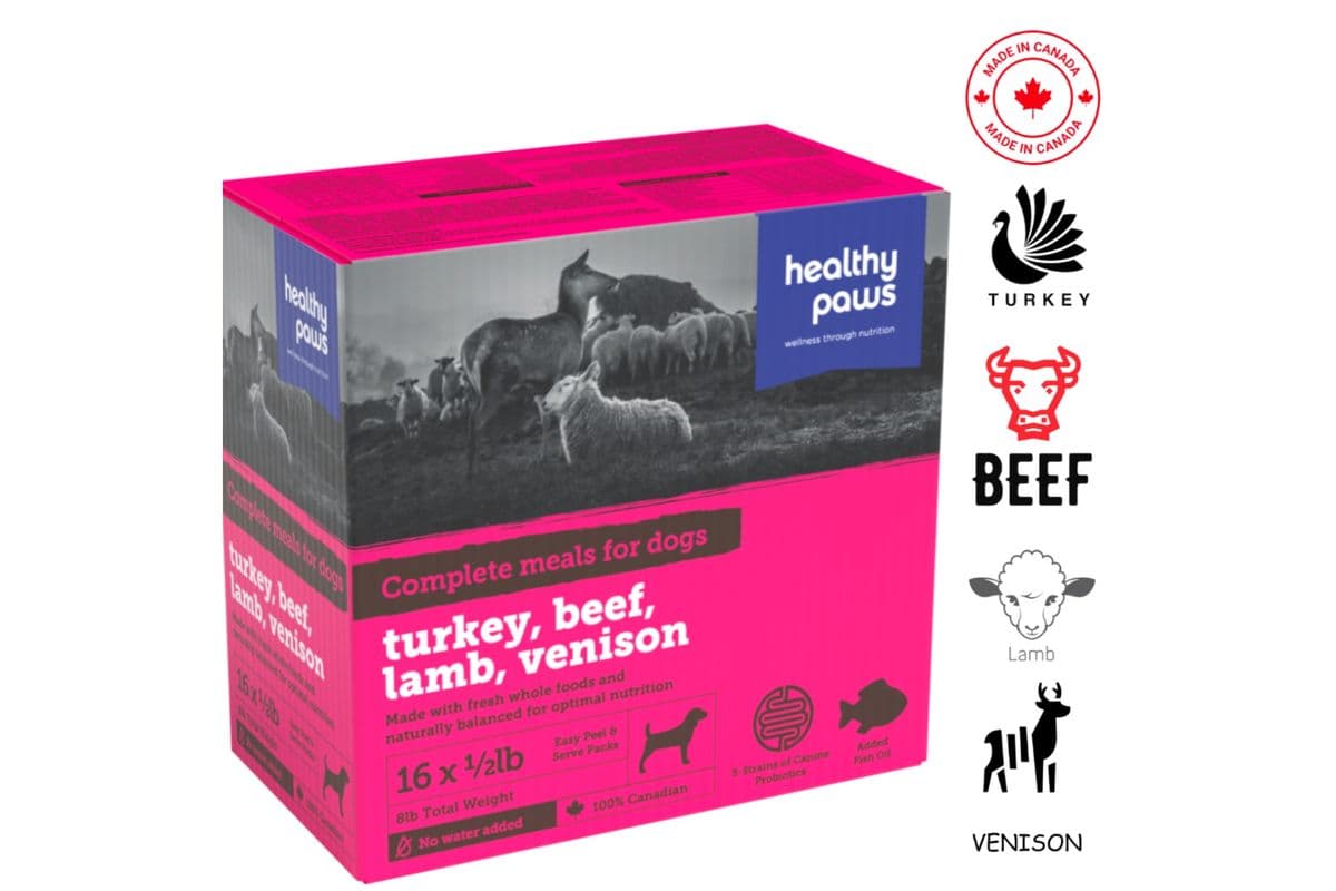 Healthy Paws - Canine Complete Variety Pack - Turkey, Lamb, Beef & Venison (0.5 lb)