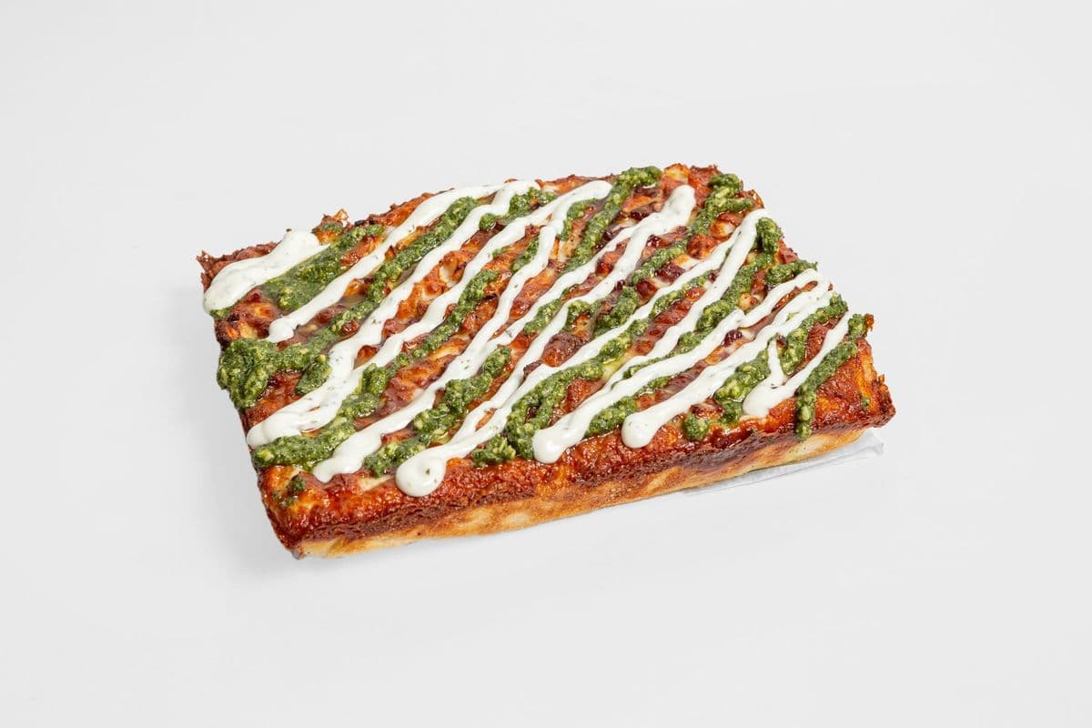 The Pesto Pie Detroit Style Pizza