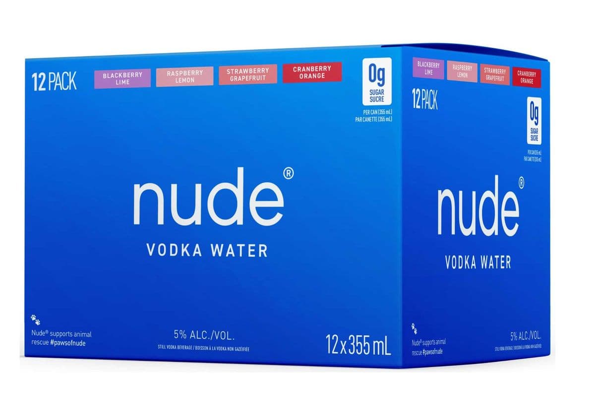 NUDE VODKA WATER VARIETY 12 CANS***BRAND NEW PRODUCT***ON SALE NOW*** (1 x 12PK CANS )