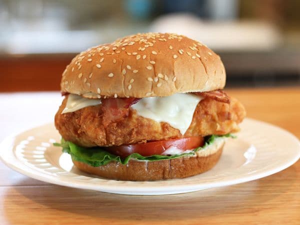 The Bacon Swiss Chicken Burger