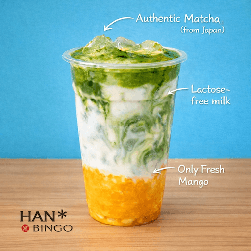 (ICED) Mango Matcha Latte / 망고 마차 라떼 / 芒果抹茶拿铁