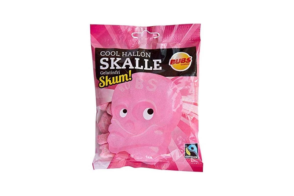 Bubs Cool Raspberry Foam Skulls (Sweden) (90g)