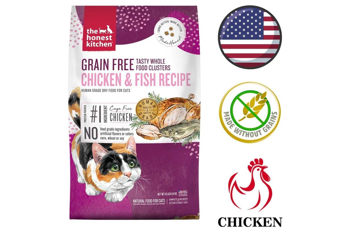 The Honest Kitchen - Grain Free Whole Food Clusters Chicken & Fish Cat Food - 1 lb