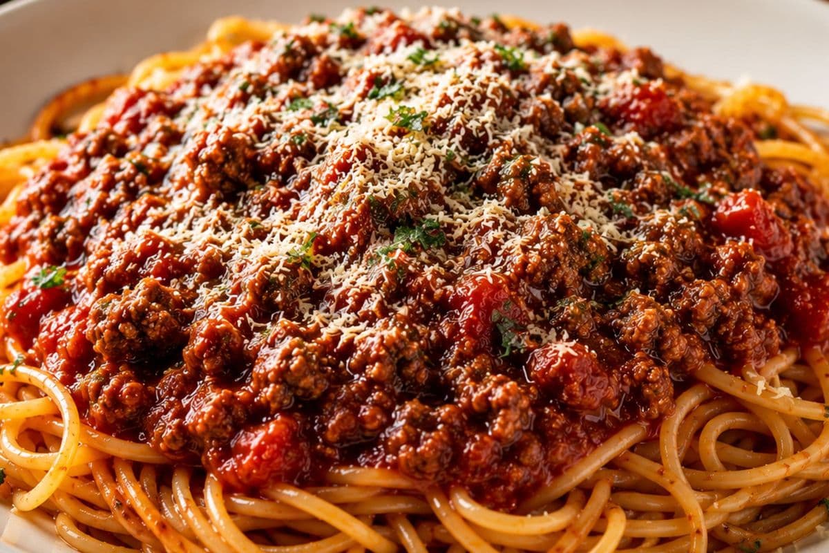 Spaghetti with Garlic Bread for Two