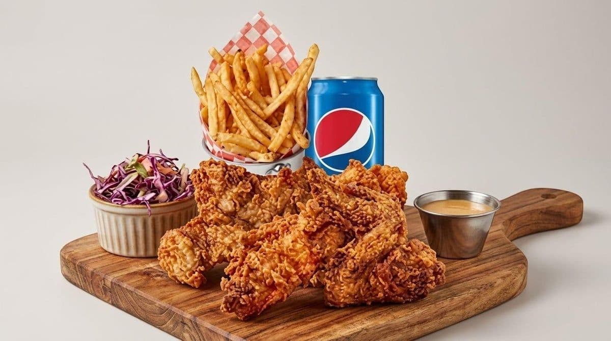 25 MCX + Frites + 3 Sauces + 2 Pepsi (CROQ. OU AIL)