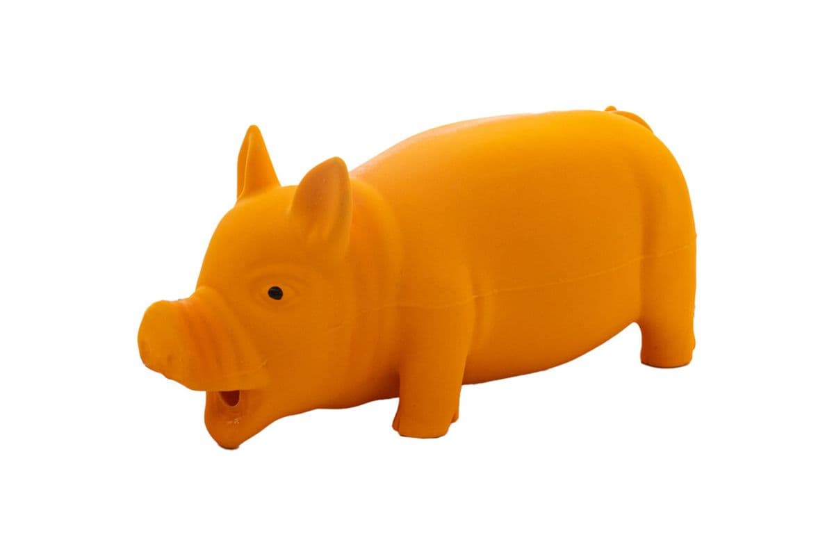 9" Pampered Pal Orange Pig Latex Pet Toy