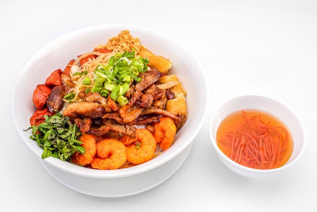 35a. Grilled Pork, Shredded Pork, Shrimp, Charbroiled Meat ball, and Spring Roll