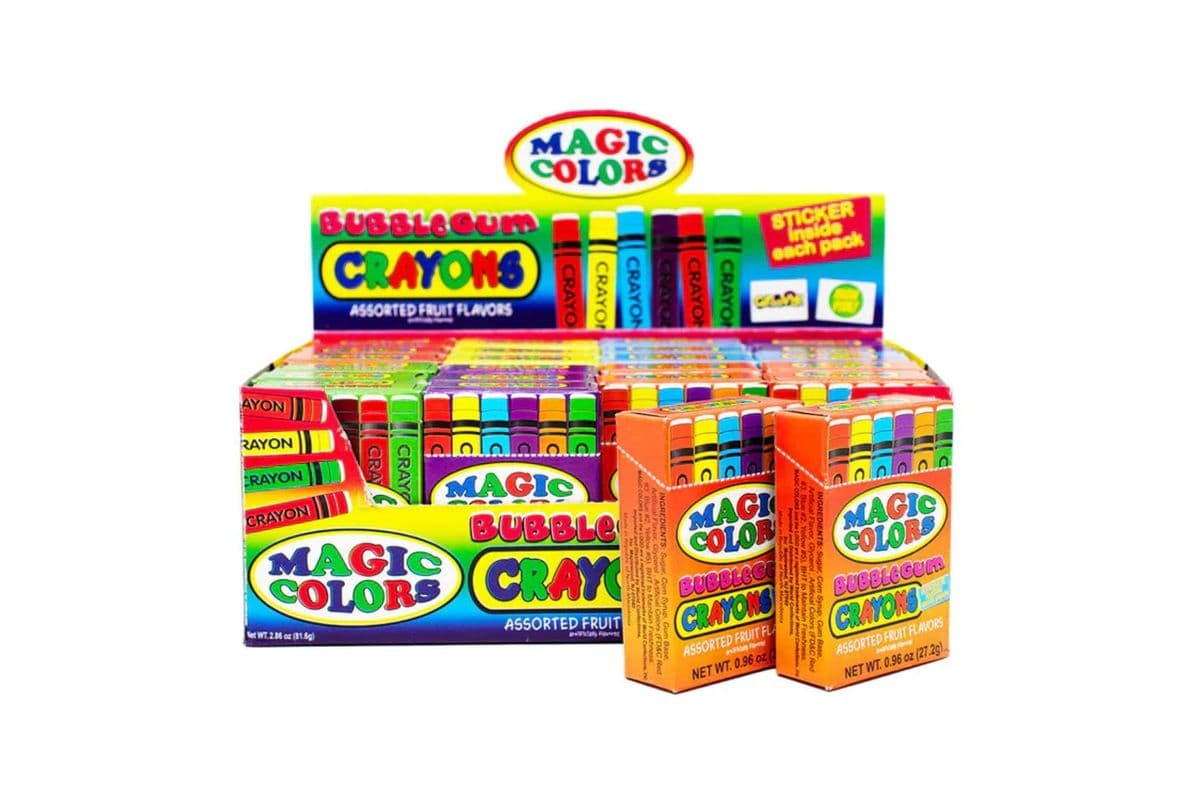 Worlds Magic Colors Bubble Gum Crayons