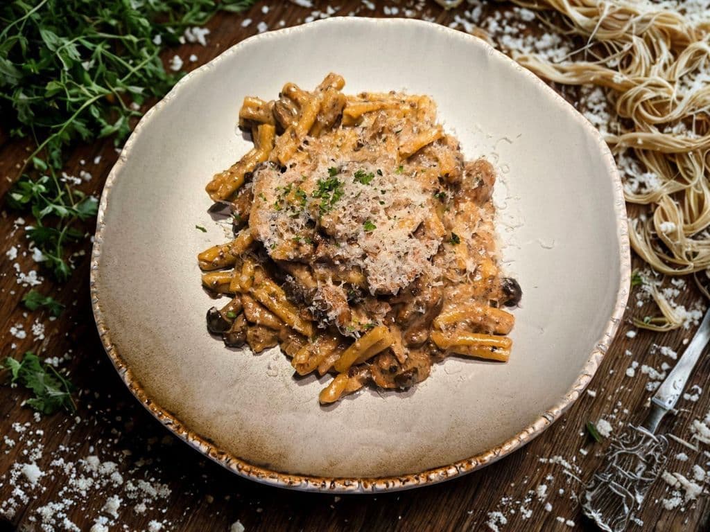 Creamy Truffle Mushroom Gemelli