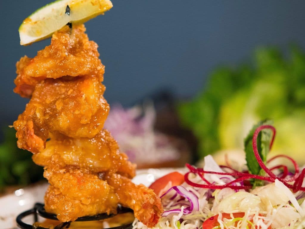 Spicy salted Egg Yolk Prawns
